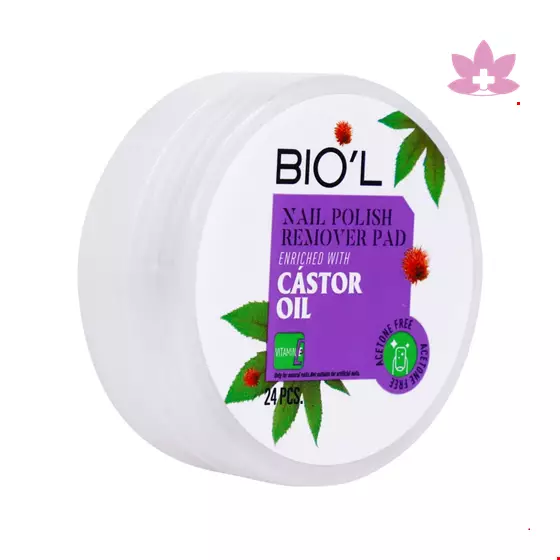 Biol Nail Polish Remover Pad Aceton Free 24 Pcs