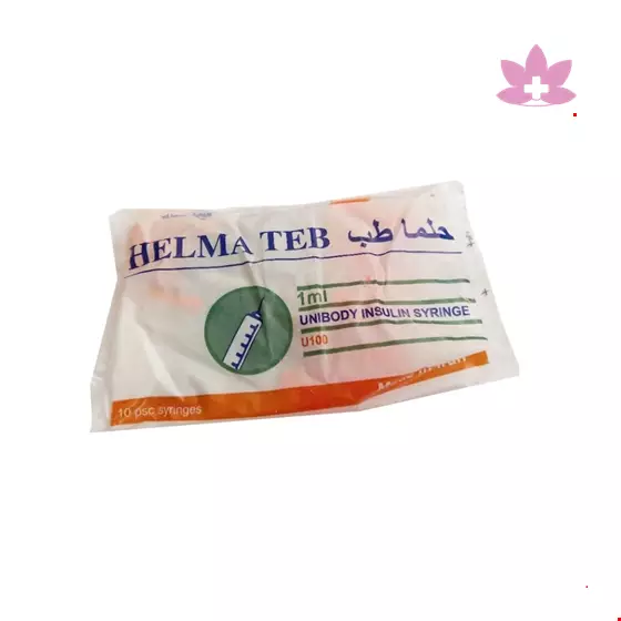 Helmateb 1ml Unibody Insulin 10 Syringe